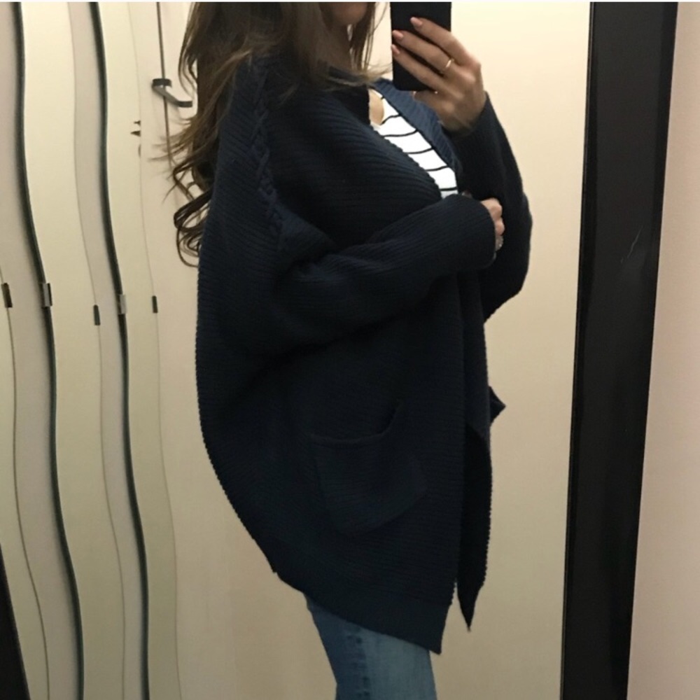 Navy blue cardigan size XL - Picture 2 of 5
